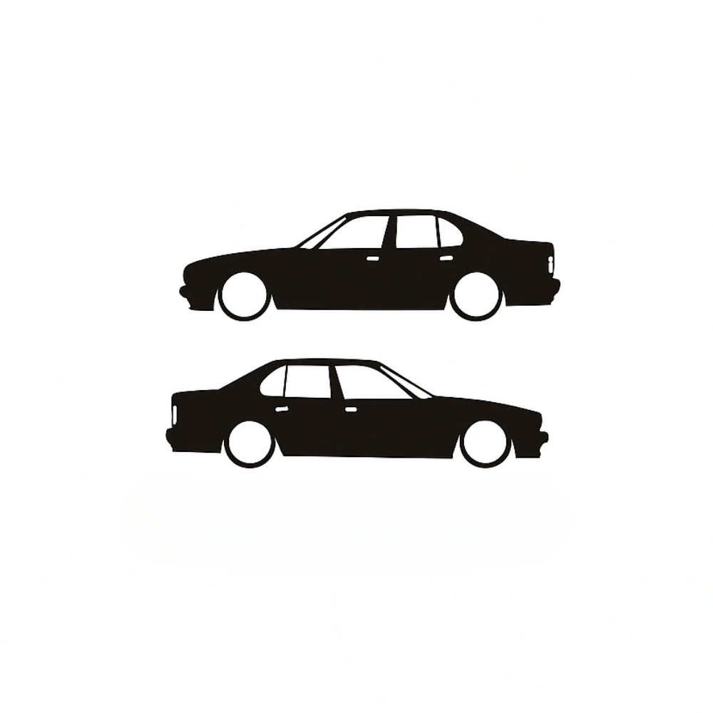 Sticker Master BMW E34 Sticker – Araç, Oto, Cam Etiket – 15 cm (Sağ ve Sol Set)