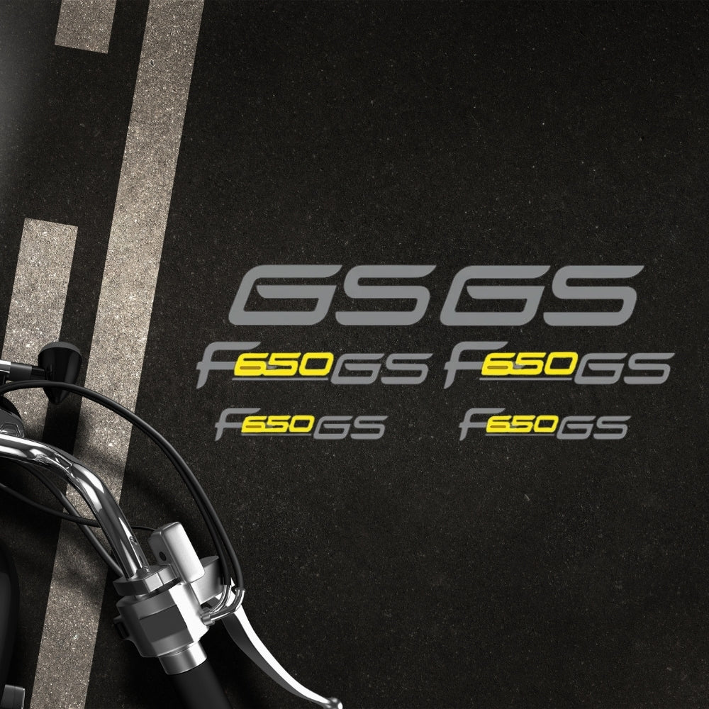 Sticker Master BMW F650 GS Motor Sticker Set – Gri & Sarı Renkli 6’lı Etiket Takımı