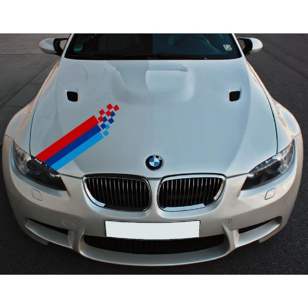 Sticker Master BMW Şerit Sticker – M Renkli Pixel Tarzı Kaput & Bagaj Uyumlu Araç Çıkartması