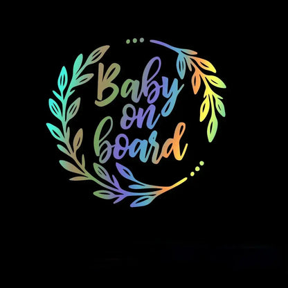 Baby on Board Sticker Renkli Araba Cam Yazısı | Sticker Master - Sticker Master