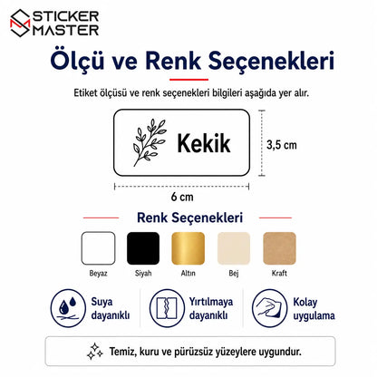 Baharat Kavanozu Duzenleme Etiket Seti icerik