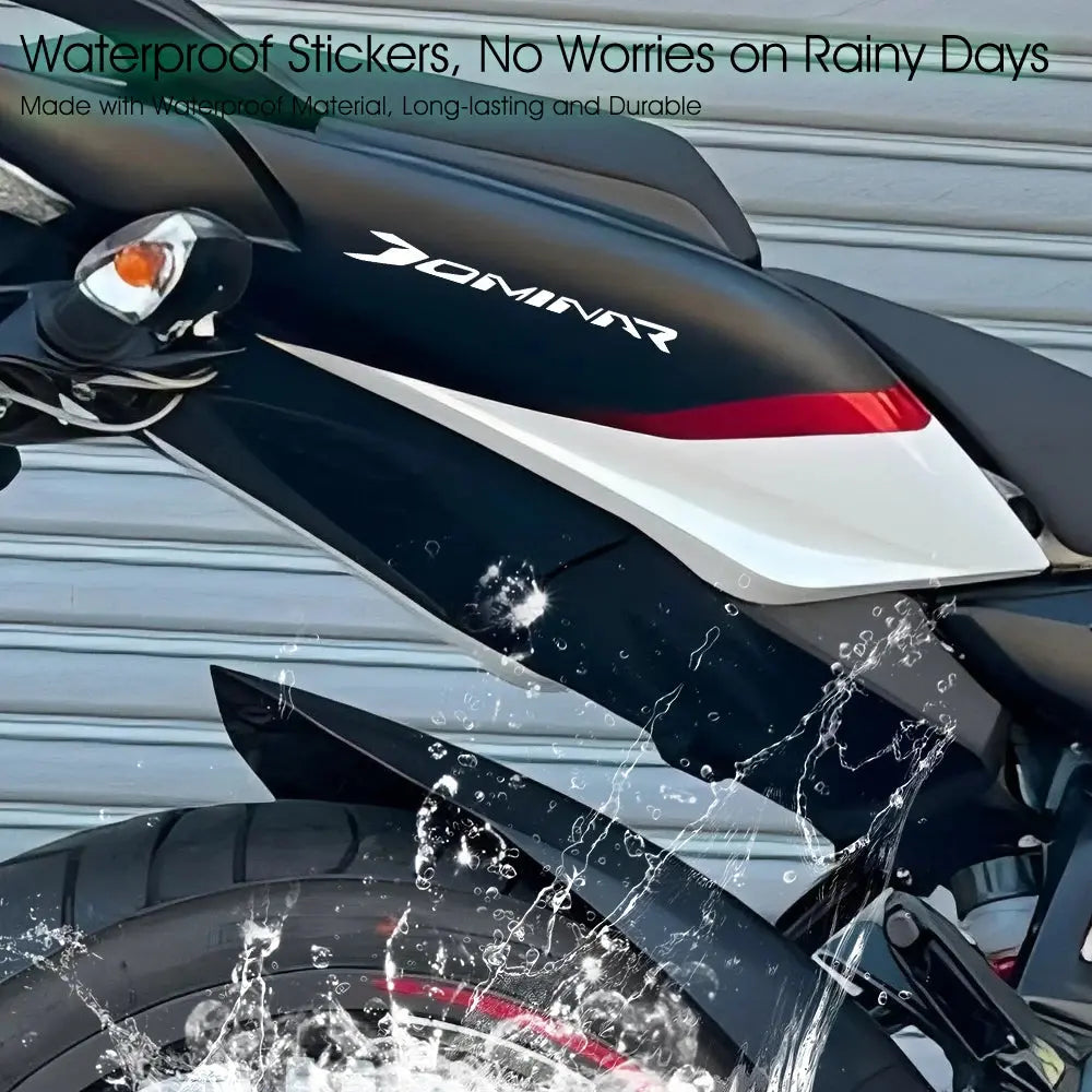 Bajaj Dominar Sticker | D250 ve D400 Uyumlu Kuyruk ve Yan Grenaj Yazısı Sticker Master