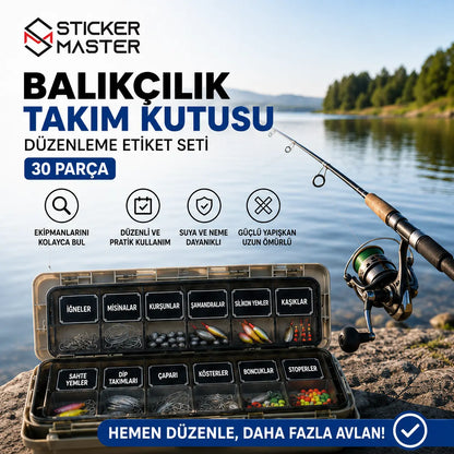 Balikcilik Takim Kutusu Duzenleme Etiket Seti 30 Parca ads