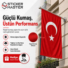 Balkon İçin Türk Bayrağı – Dayanıklı Bez Bayrak | Hediye Atatürk Sticker