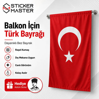 Balkon Icin Turk Bayragi – Dayanikli Bez Bayrak | Hediye Ataturk Sticker ads