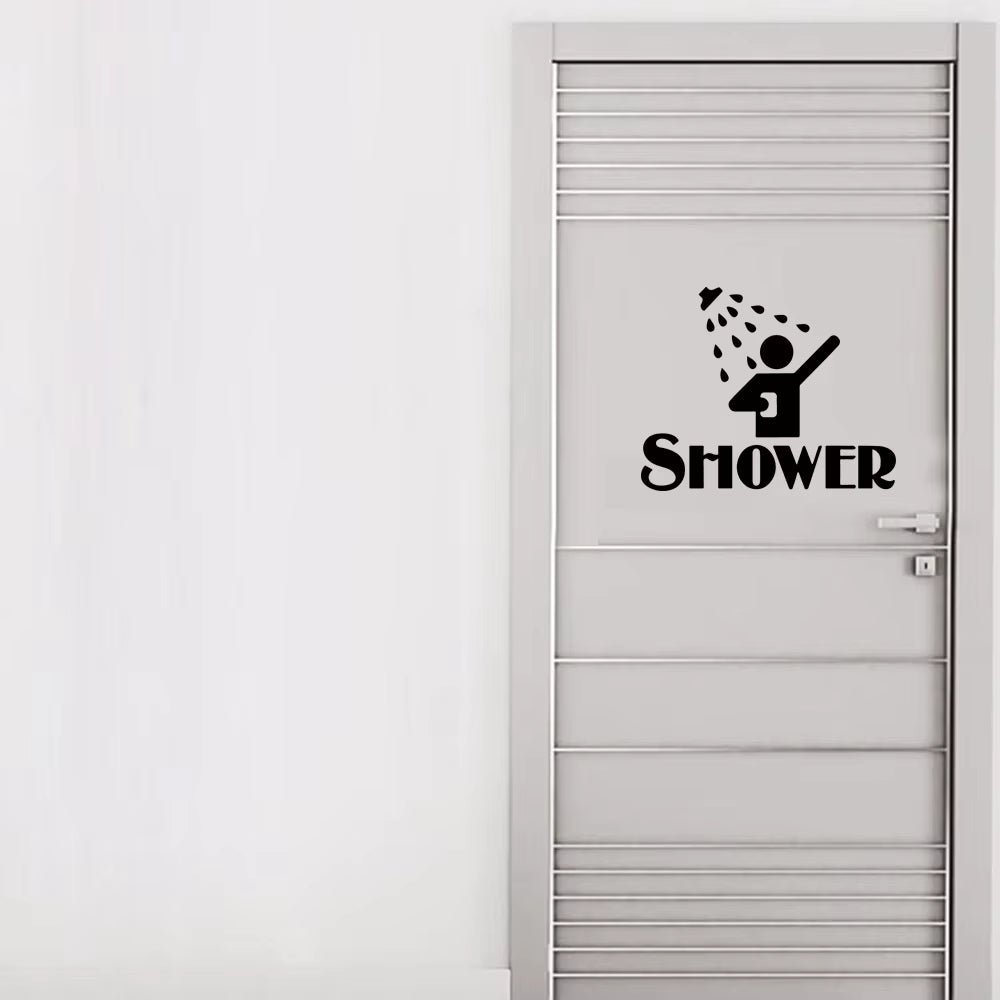 Banyo ve Duşakabin Kapı Sticker Seti | SHOWER Yazılı Dekor - Sticker Master