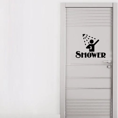 Banyo ve Duşakabin Kapı Sticker Seti | SHOWER Yazılı Dekor - Sticker Master