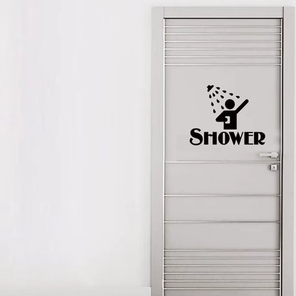 Banyo ve Duşakabin Kapı Sticker Seti | SHOWER Yazılı Dekor - Sticker Master
