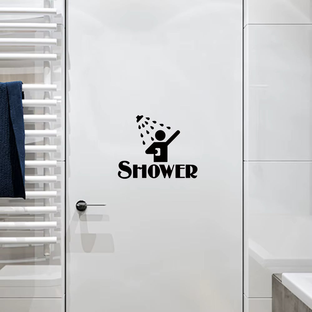 Banyo ve Duşakabin Kapı Sticker Seti | SHOWER Yazılı Dekor - Sticker Master