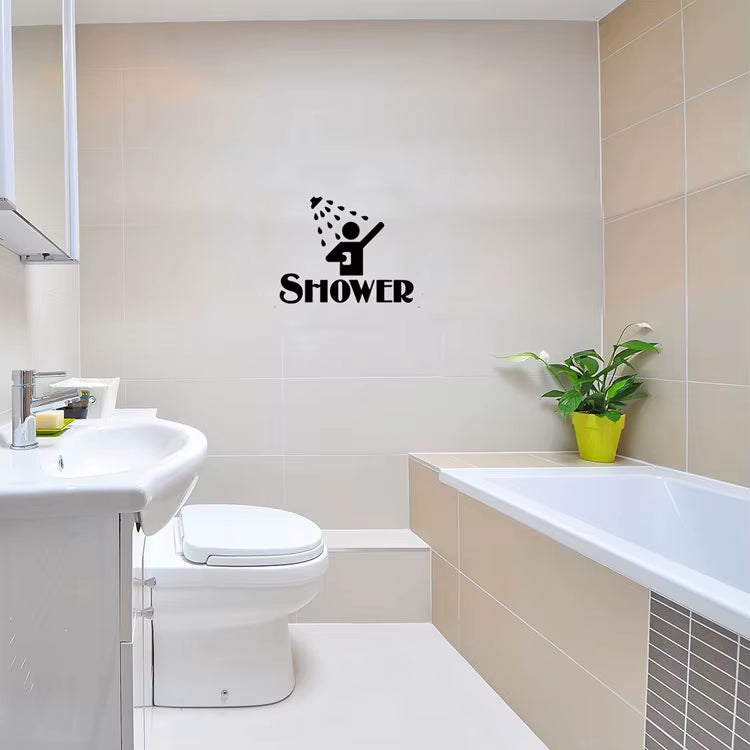 Banyo ve Duşakabin Kapı Sticker Seti | SHOWER Yazılı Dekor - Sticker Master