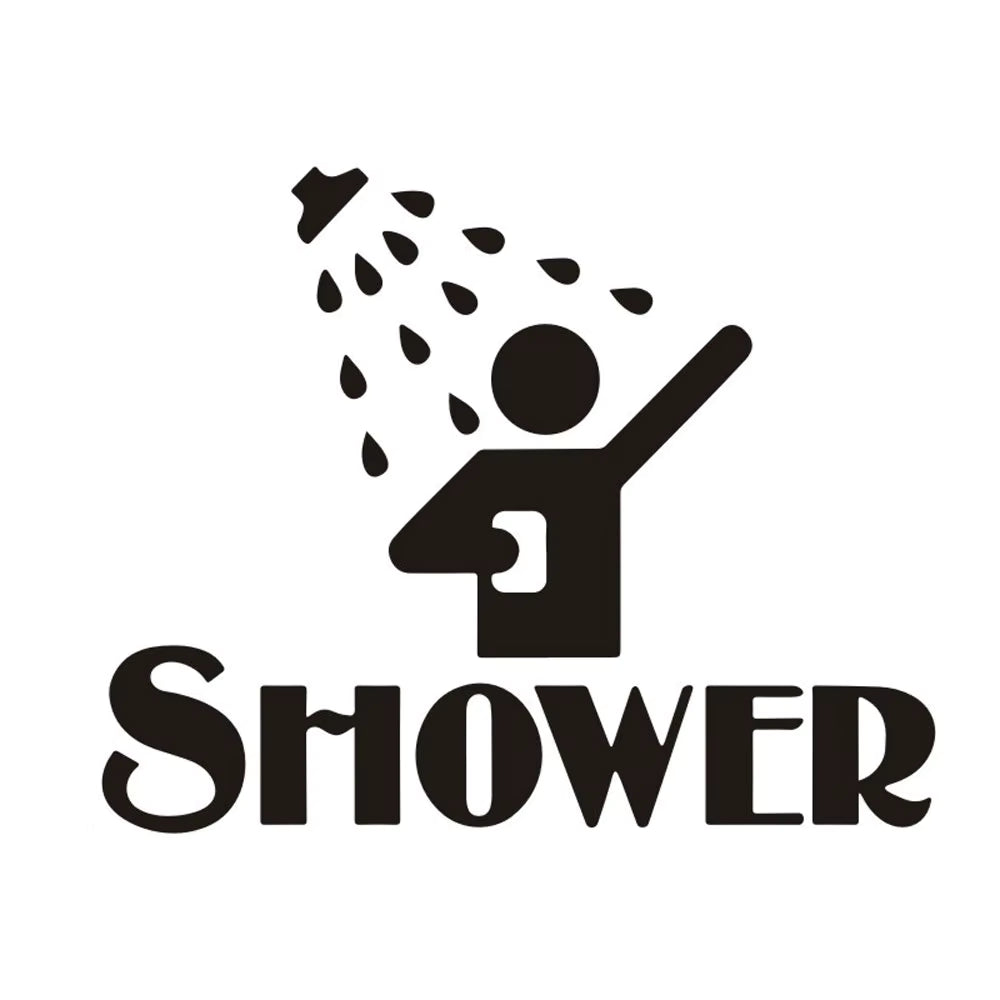 Banyo ve Duşakabin Kapı Sticker Seti | SHOWER Yazılı Dekor - Sticker Master