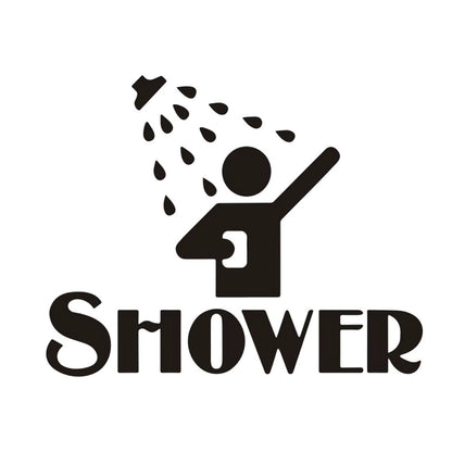 Banyo ve Duşakabin Kapı Sticker Seti | SHOWER Yazılı Dekor - Sticker Master