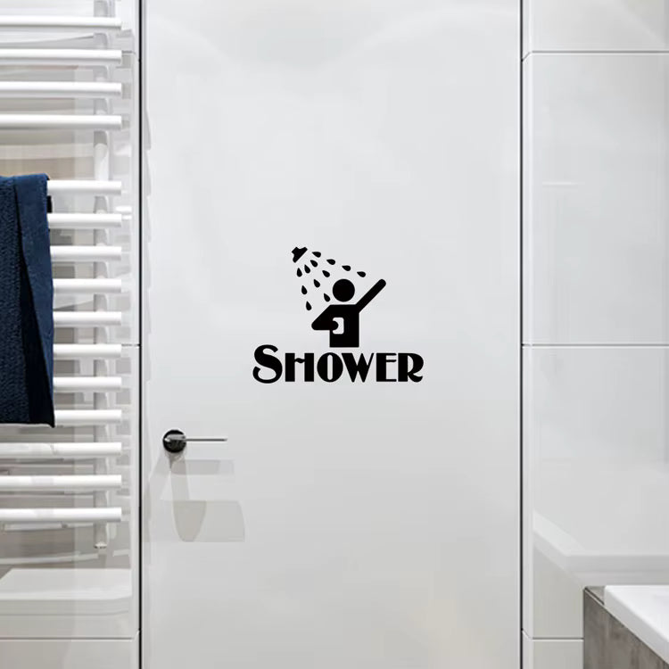 Banyo ve Duşakabin Kapı Sticker Seti | SHOWER Yazılı Dekor - Sticker Master