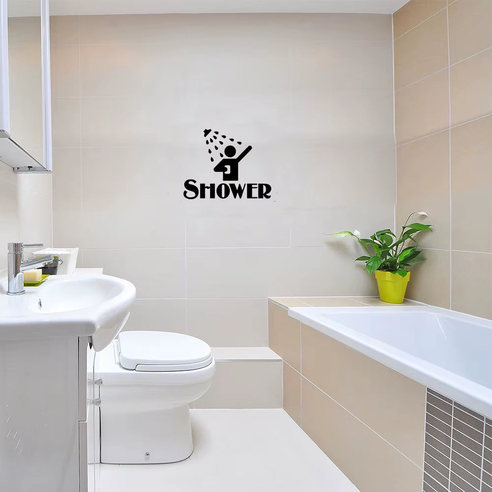 Banyo ve Duşakabin Kapı Sticker Seti | SHOWER Yazılı Dekor - Sticker Master