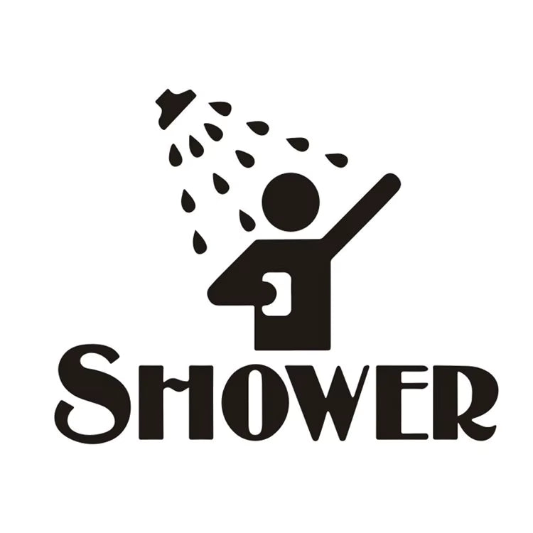 Banyo ve Duşakabin Kapı Sticker Seti | SHOWER Yazılı Dekor - Sticker Master