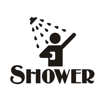 Banyo ve Duşakabin Kapı Sticker Seti | SHOWER Yazılı Dekor - Sticker Master