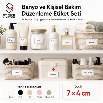 Banyo ve Kisisel Bakim Duzenleme Etiket Seti DETAY
