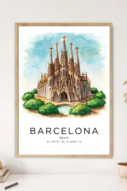 Sticker Master Barcelona Çerçeveli Poster Tablo | Şehrin Büyüleyici Manzarasıyla Dekoratif Dokunuş