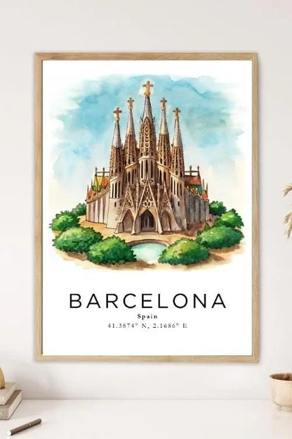 Sticker Master Barcelona Çerçeveli Poster Tablo | Şehrin Büyüleyici Manzarasıyla Dekoratif Dokunuş