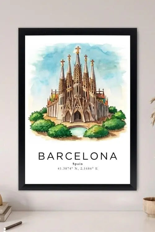 Sticker Master Barcelona Çerçeveli Poster Tablo | Şehrin Büyüleyici Manzarasıyla Dekoratif Dokunuş