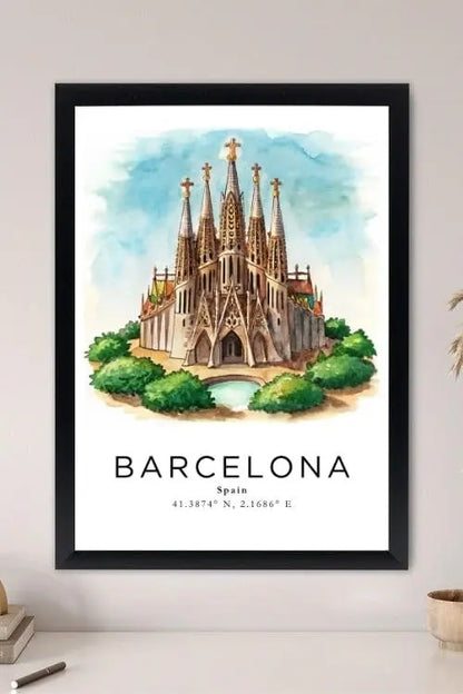 Sticker Master Barcelona Çerçeveli Poster Tablo | Şehrin Büyüleyici Manzarasıyla Dekoratif Dokunuş