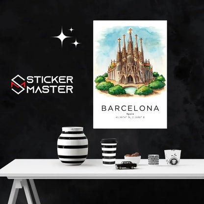 Sticker Master Barcelona Çerçeveli Poster Tablo | Şehrin Büyüleyici Manzarasıyla Dekoratif Dokunuş