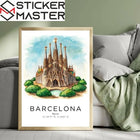 Barcelona Poster Tablo Sagrada Familia Suluboya | Sticker Master