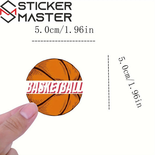 Sticker Master 50 adet Basketbol Vinil Çıkartmaları - Dizüstü Bilgisayarlar, Su Şişeleri, Kaykaylar, Arabalar | Su Geçirmez Çıkartmalar - Sporseverler için İlham Verici İfadeler ve Tasarımlar - Sticker Master