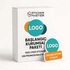Kurumsal Sticker Paketi: 500 Logo + 100 Promosyon | Sticker Master