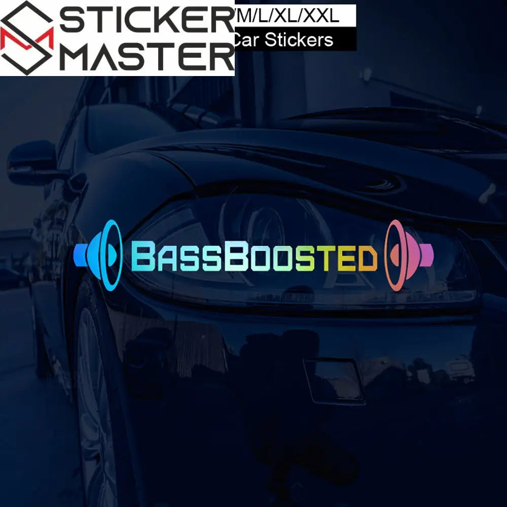 1pc Reflective BassBoosted Vinyl Decal Sticker for Cars, Motorcycles, Windows, Trucks, Bumpers - Durable Automotive Exterior Accessory Sticker Master