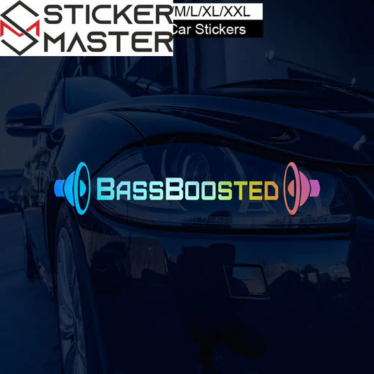 1pc Reflective BassBoosted Vinyl Decal Sticker for Cars, Motorcycles, Windows, Trucks, Bumpers - Durable Automotive Exterior Accessory Sticker Master