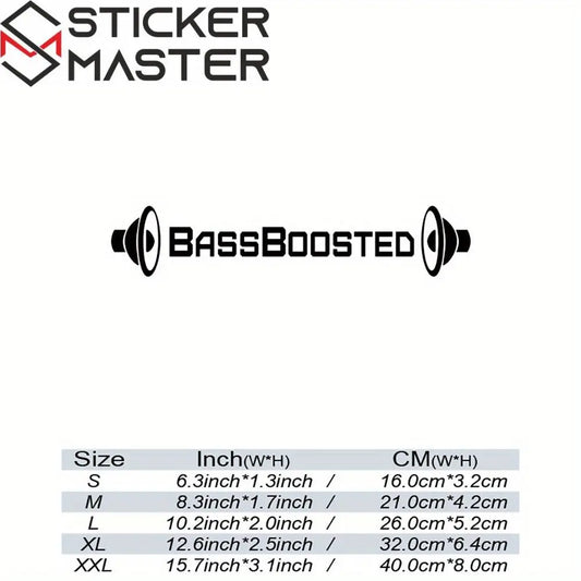 1pc Reflective BassBoosted Vinyl Decal Sticker for Cars, Motorcycles, Windows, Trucks, Bumpers - Durable Automotive Exterior Accessory Sticker Master
