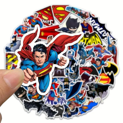 Batman Superman Sticker Seti 45'li - Laptop Araba Telefon - Sticker Master