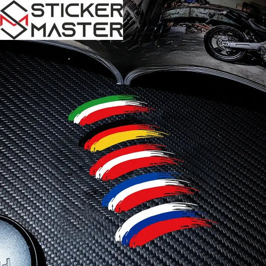 Bayrak Sticker | Fırça Efektli Ülke Bayrağı Moto Decal (9-12 cm) Sticker Master