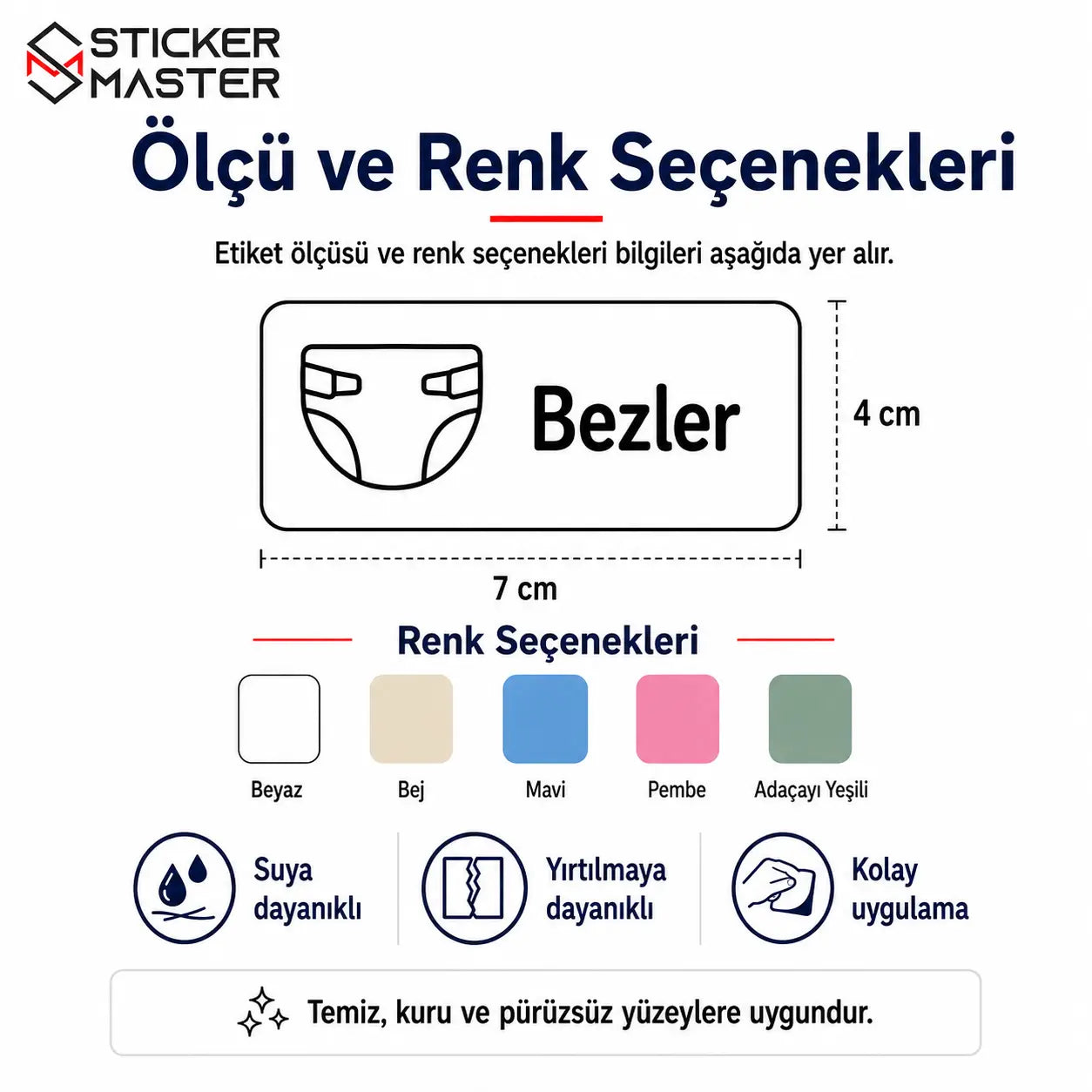 Bebek Bakim Cantasi Icerik Etiket Seti 24 Parca olculer