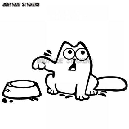 Beni Doyur Kedi "Feed Me" Komik Sticker Etiket Yapıştırma|Sticker Master Sticker Master