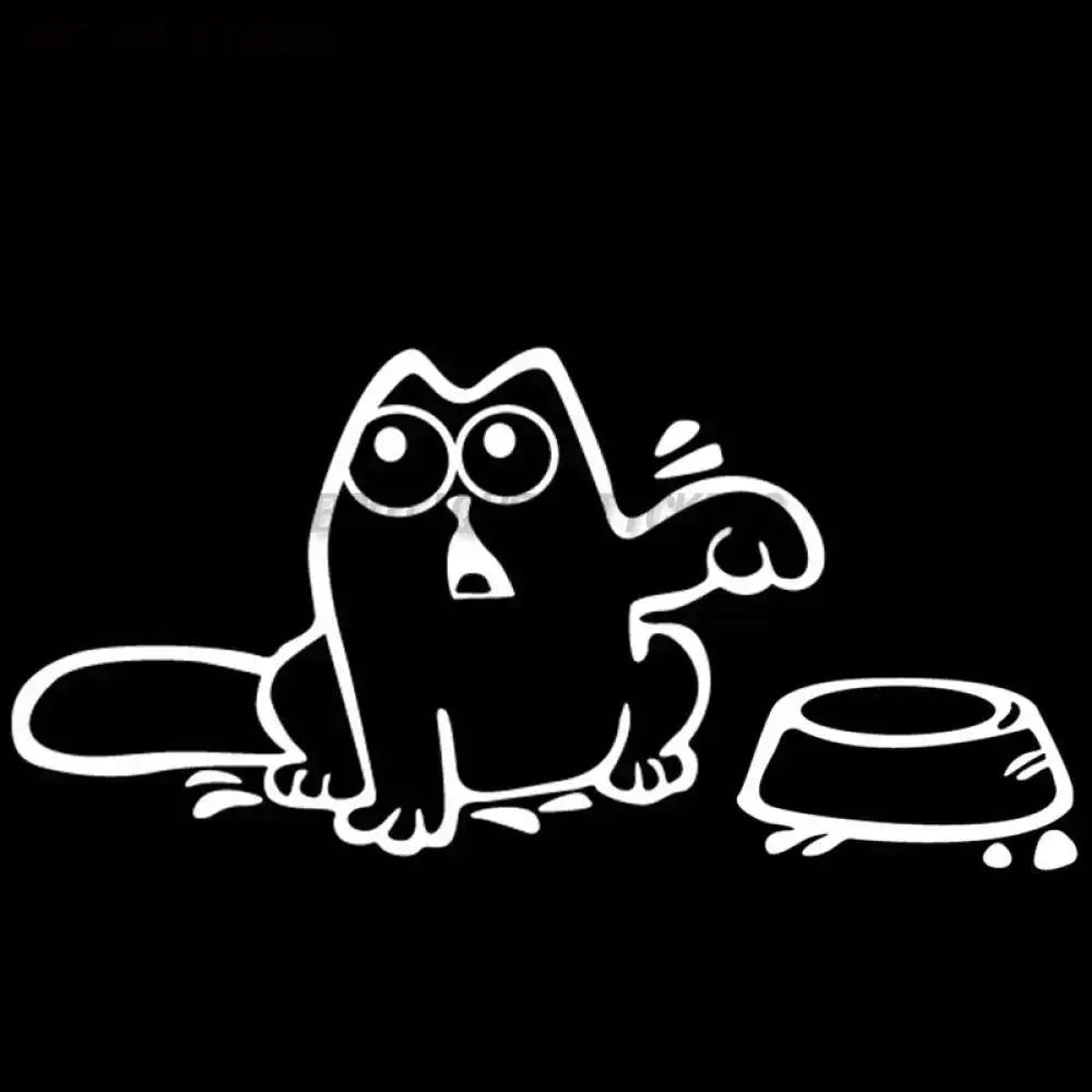Beni Doyur Kedi "Feed Me" Komik Sticker Etiket Yapıştırma|Sticker Master Sticker Master