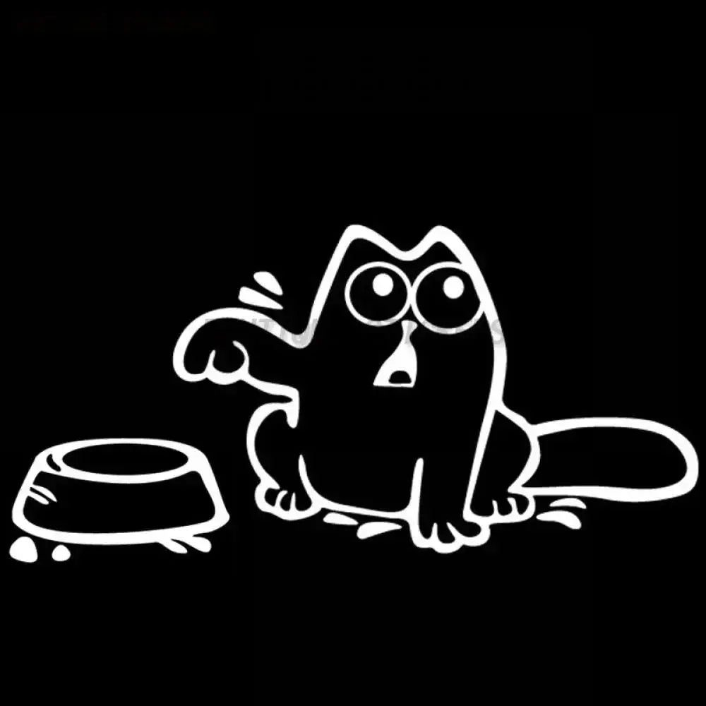 Beni Doyur Kedi "Feed Me" Komik Sticker Etiket Yapıştırma|Sticker Master Sticker Master