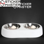 Beton Tasarım Mama Kabı Çift Hazneli Çelik Kedi Köpek | Sticker Master
