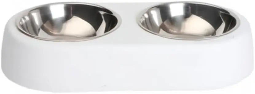 Sticker Master Beton Çift Hazneli Paslanmaz Çelik Kedi ve Köpek Mama Kabı-Şık ve Dayanıklı Tasarım - Sticker Master