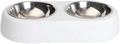 Sticker Master Beton Çift Hazneli Paslanmaz Çelik Kedi ve Köpek Mama Kabı-Şık ve Dayanıklı Tasarım - Sticker Master