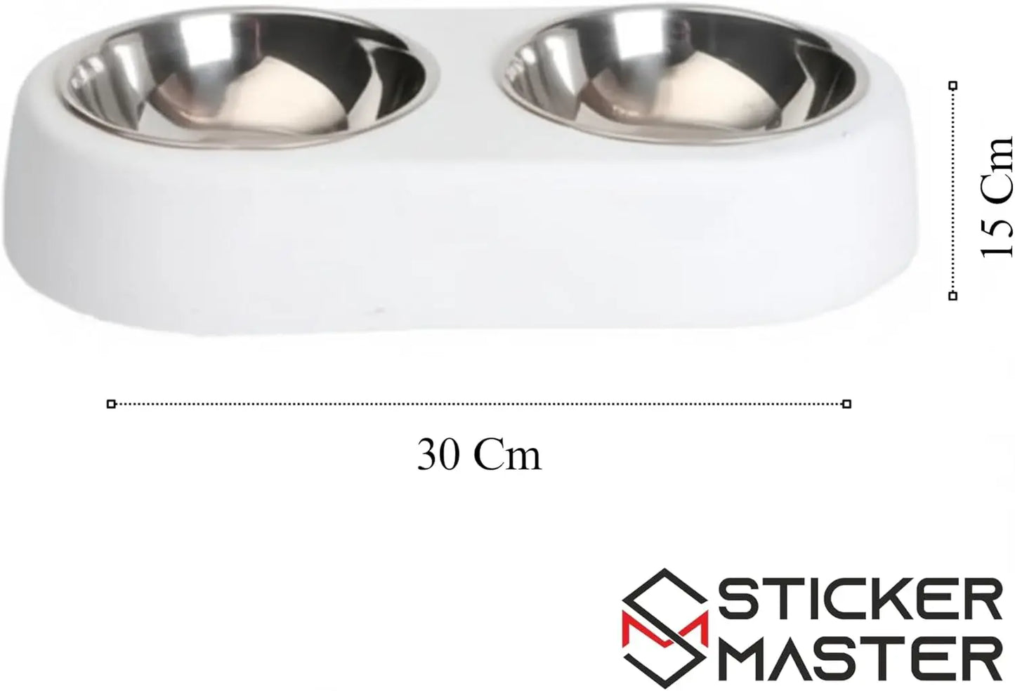 Sticker Master Beton Çift Hazneli Paslanmaz Çelik Kedi ve Köpek Mama Kabı-Şık ve Dayanıklı Tasarım - Sticker Master