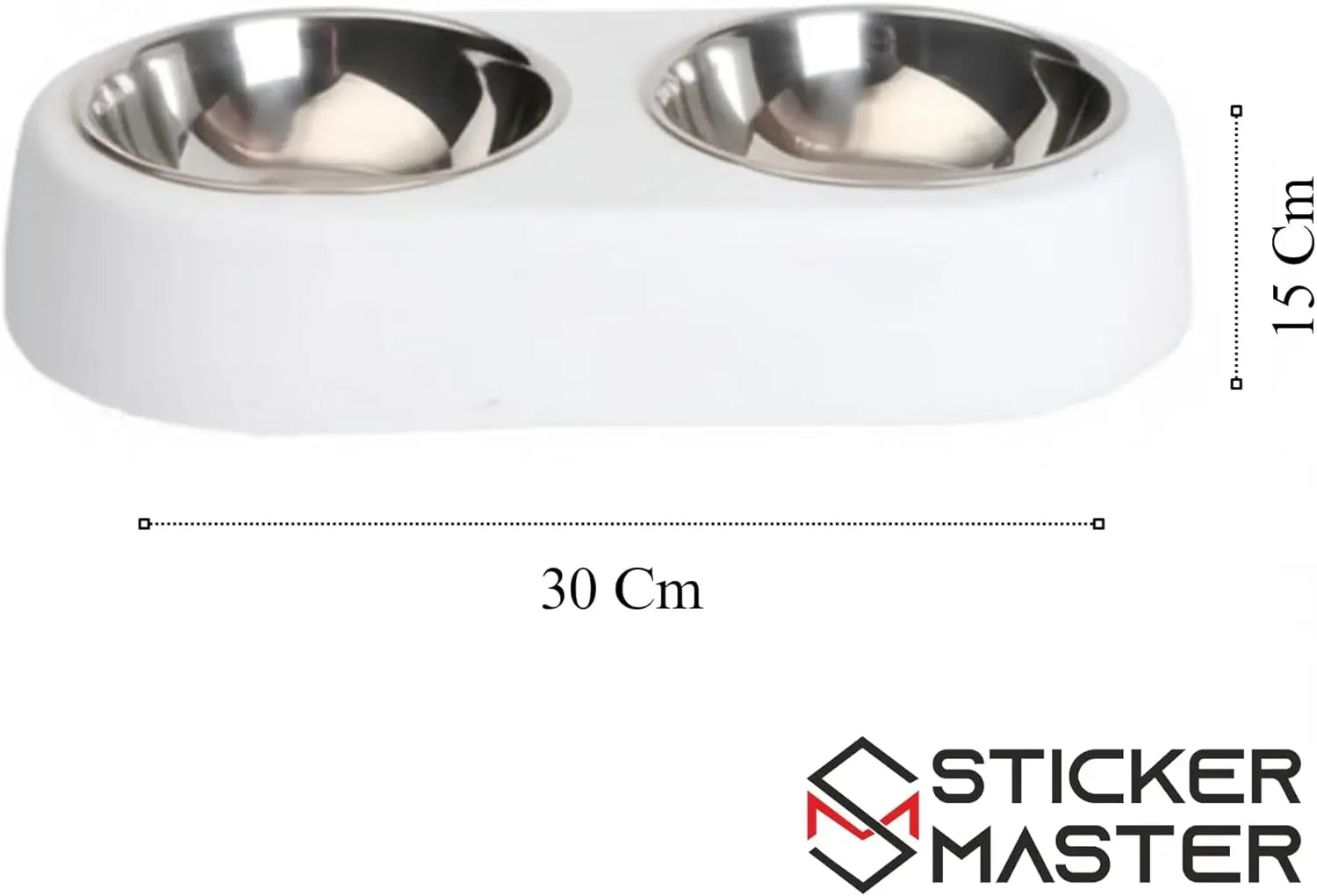 Sticker Master Beton Çift Hazneli Paslanmaz Çelik Kedi ve Köpek Mama Kabı-Şık ve Dayanıklı Tasarım - Sticker Master