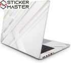 Beyaz Altın Geometrik Laptop Sticker Lüks Tasarım Seti | Sticker Master