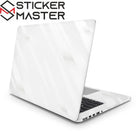 Beyaz Çizgili Laptop Sticker White Elegant Vinil Kaplama | Sticker Master