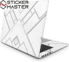 Beyaz Geometrik Laptop Sticker 3D Tasarım Seti | Sticker Master