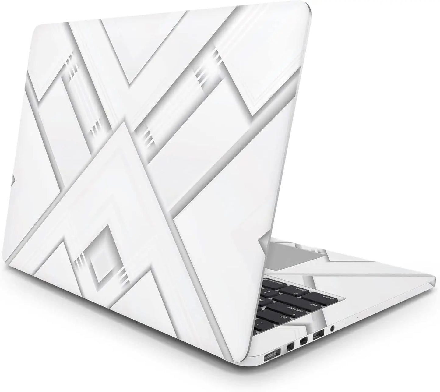 Sticker Master Olygonal White Text Evrensel Sticker Dizüstü Bilgisayar Vinil Sticker Decal 12" 13" 13.3" 14" 15" 15.4" 15.6 inç Dizüstü Bilgisayar Çıkartma Koruyucu Macbook Asus Acer Hp Lenovo Huawei Dell İçin - Sticker Master