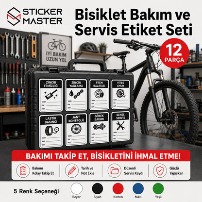 Bisiklet Bakim ve Servis Etiket Seti 12 Parca ads