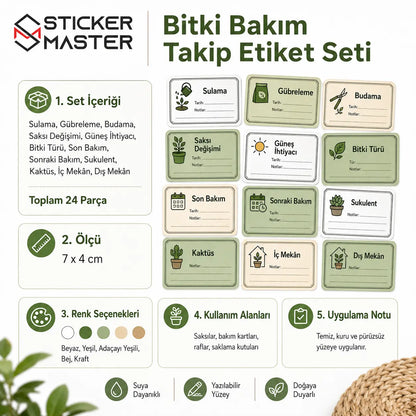 Bitki Bakim Takip Etiket Seti