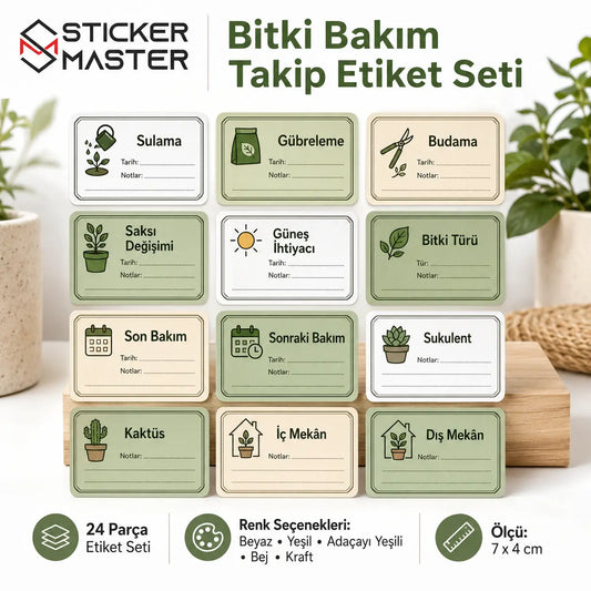 Bitki Bakim Takip Etiket Seti detay